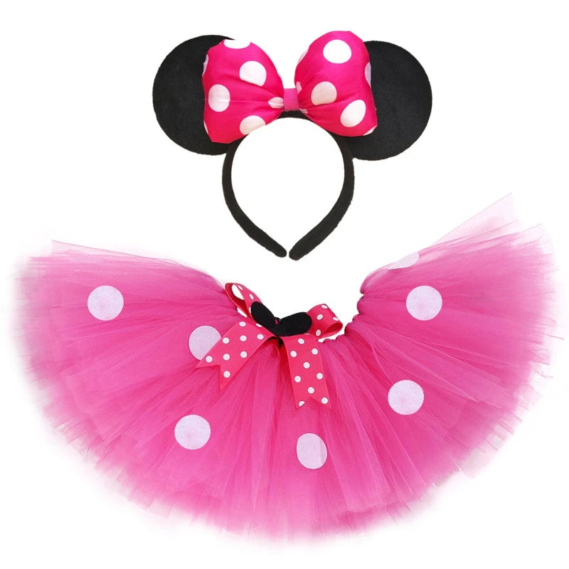 Minnie Mouse Inspired Polka Dot Tutu Skirt for Girls