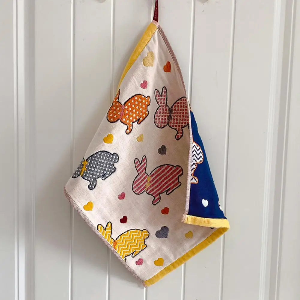 Cartoon Square Gauze Handkerchief for Baby Feeding