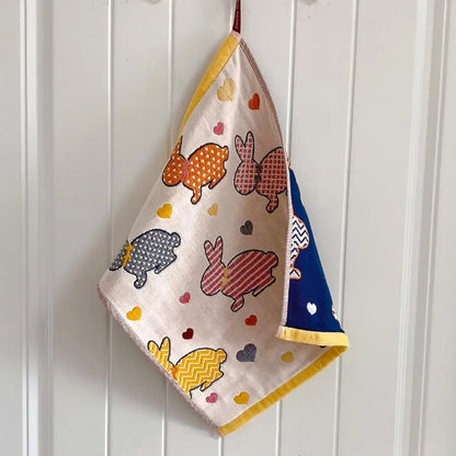 Cartoon Square Gauze Handkerchief for Baby Feeding