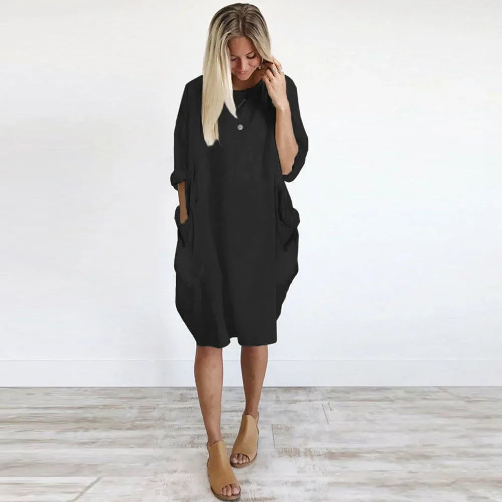 Long Sleeve Loose Casual Dress for Pregnant Women
