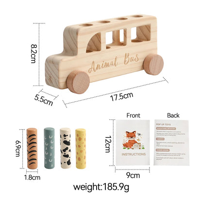 Wooden Push & Bouncing Toy Set