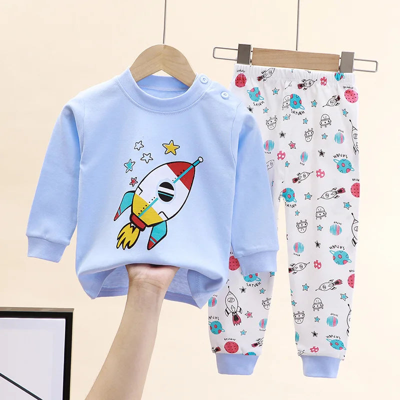 Boys Cotton Pajama Set – Soft Autumn Sleepwear for Babies & Kids