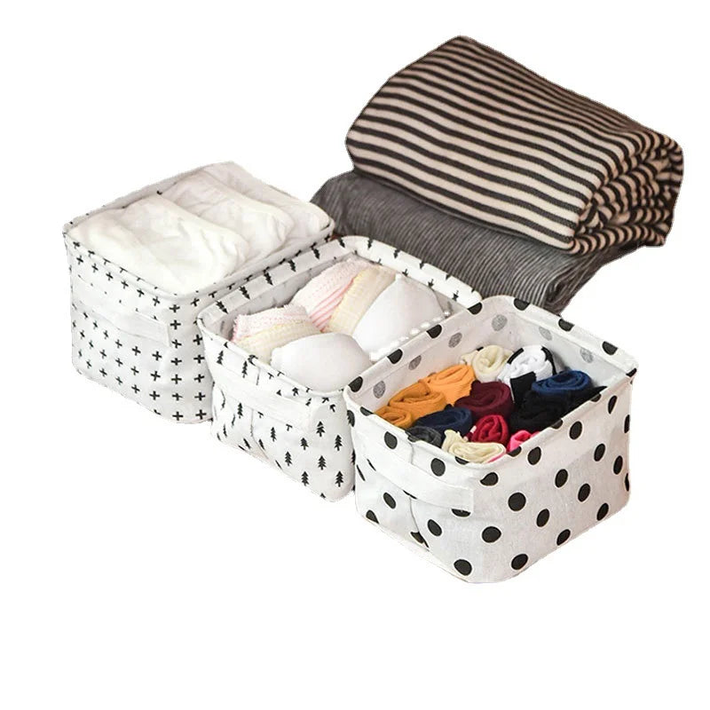 Foldable Cotton Linen Mini Storage Basket