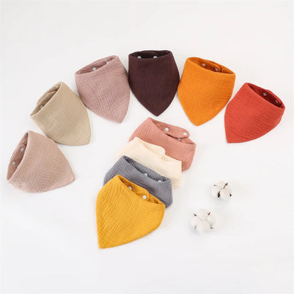 Solid Color Cotton Baby Bandana Bibs