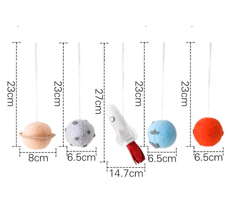 Wooden Rocket Baby Gym Frame with Montessori Celestial Toys