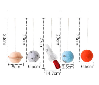 Wooden Rocket Baby Gym Frame with Montessori Celestial Toys