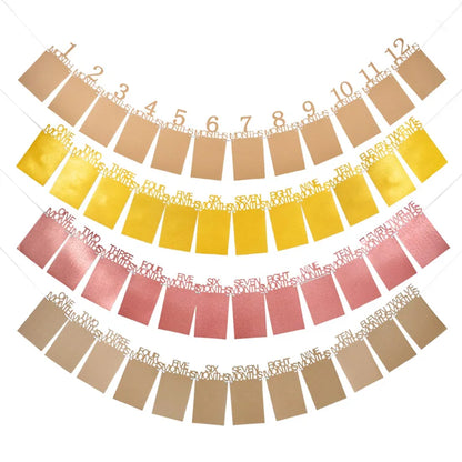 1st Birthday Baby Photo Banner – 12 Month Garland