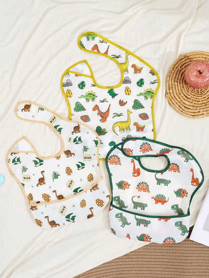 3-Pack SuperBib with Reversible Pocket | Waterproof 6–24M Feeding Set