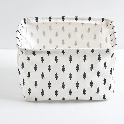 Foldable Cotton Linen Mini Storage Basket