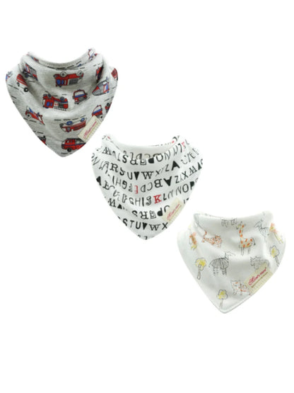 Comfy & Adjustable 3-Pack Cotton Baby Feeding Bibs