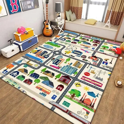 Anti-Fall & Anti-Slip Baby Crawling Mat with City Map Design