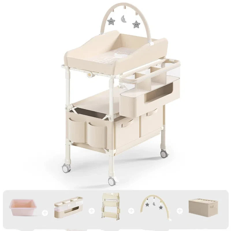 4-in-1 GoAnywhere Foldable Baby Changing Station with Bath & Massage