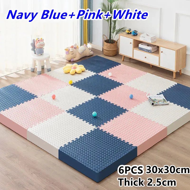 6-Piece Interlocking Puzzle Play Mat for Baby Gym