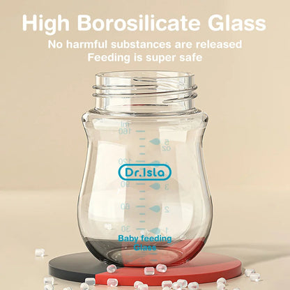 Infant Glass Baby Bottles (Anti-Colic, Two Sizes)