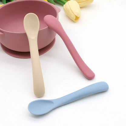 3Pcs Soft Silicone Baby Spoons