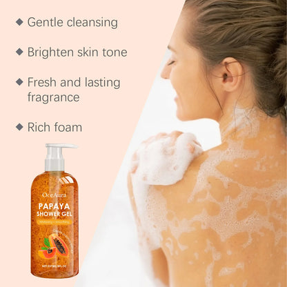 Papaya Shower Gel-Fade Pigmentation- Lasting Aroma Hydrates and Refreshing Body Wash