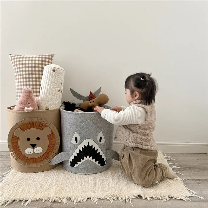 Large Felt Baby Toy Storage Bucket & Hamper