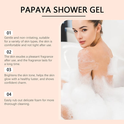Papaya Shower Gel-Fade Pigmentation- Lasting Aroma Hydrates and Refreshing Body Wash