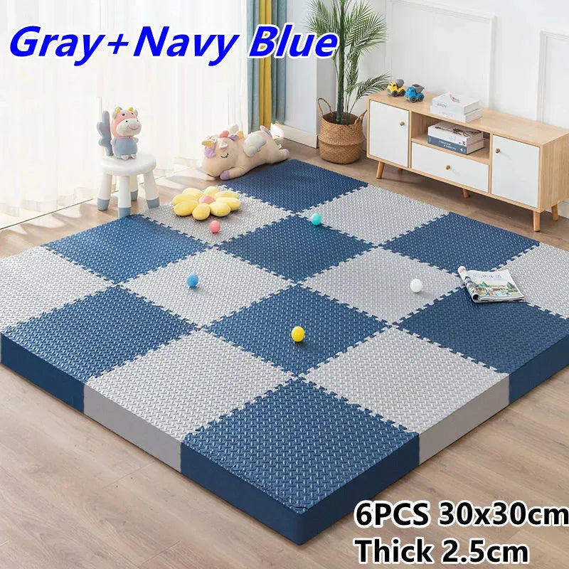 6-Piece Interlocking Puzzle Play Mat for Baby Gym