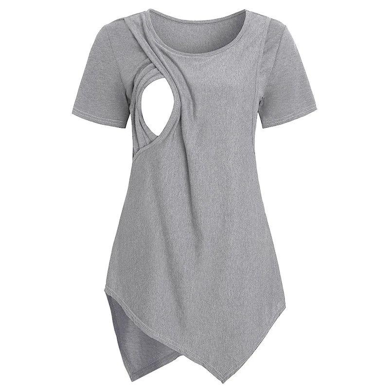 Casual Short Sleeve Nursing & Breastfeeding Top