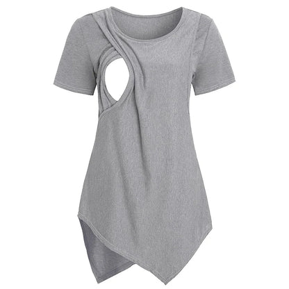 Casual Short Sleeve Nursing & Breastfeeding Top