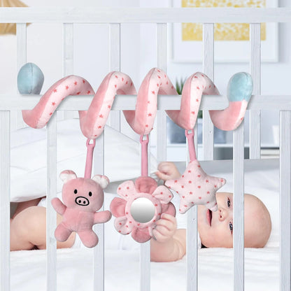 Soft Hanging Mobile with Mirror, Rattles, and Squeaker