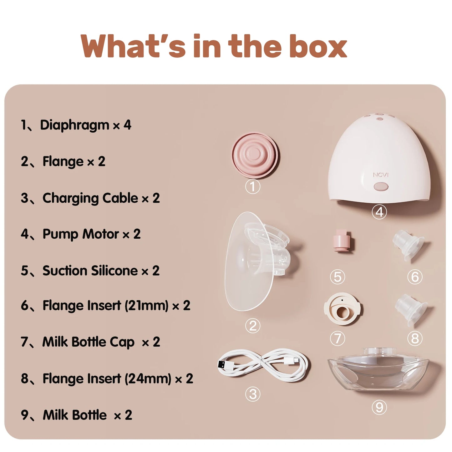 NCVI Hands Free Breast Pump, Double Wearable Breast Pump, Electric Breast Pump with 4 Modes & 9 Levels