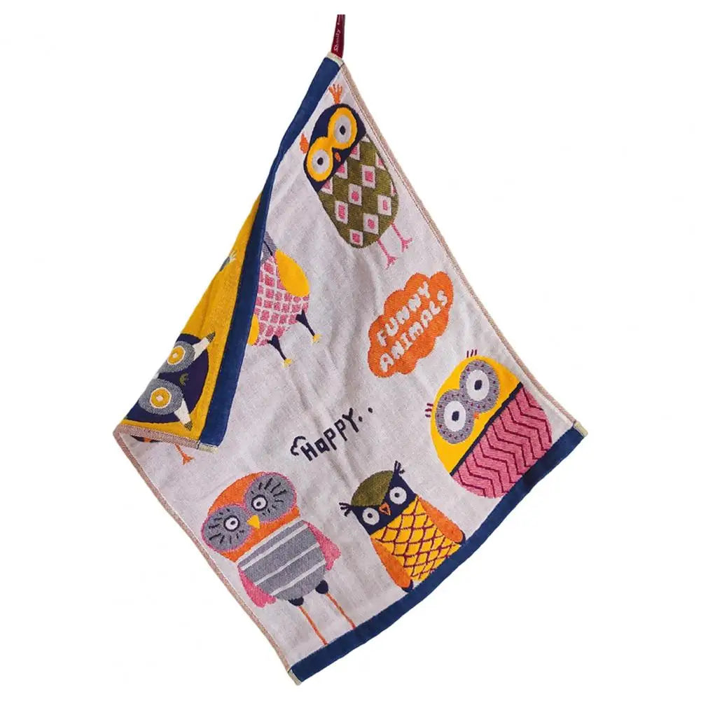 Cartoon Square Gauze Handkerchief for Baby Feeding