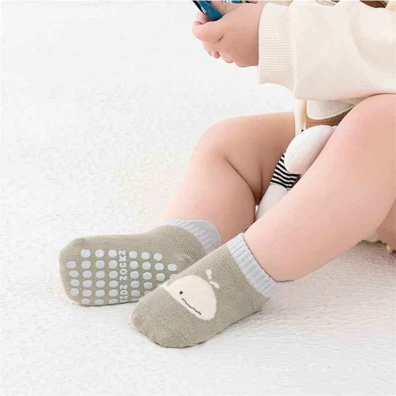 Kids Anti-Slip Floor Socks - Cotton Cartoon Toddler Gripper Socks