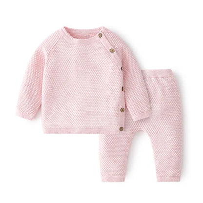 Knitted Cotton Newborn Sweater & Pants Set