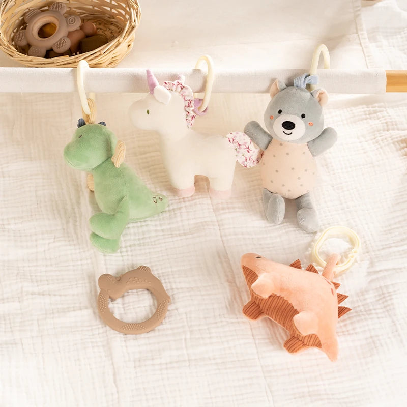 Cartoon Animal Baby Stroller Bed Hanging Toy for Boys Girls Rattles Soothing Toy Newborn Gifts Toddlers Early Educational Toys