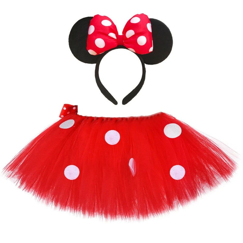 Minnie Mouse Inspired Polka Dot Tutu Skirt for Girls