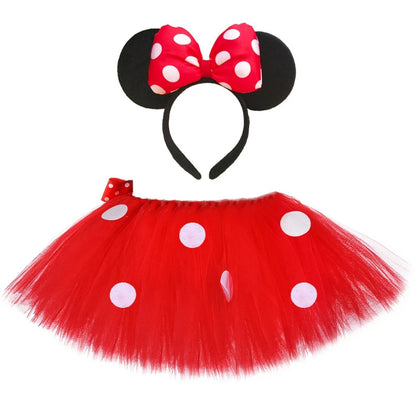 Minnie Mouse Inspired Polka Dot Tutu Skirt for Girls