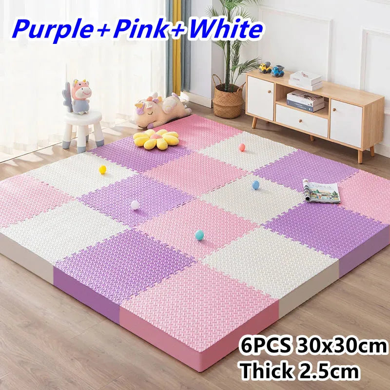 6-Piece Interlocking Puzzle Play Mat for Baby Gym