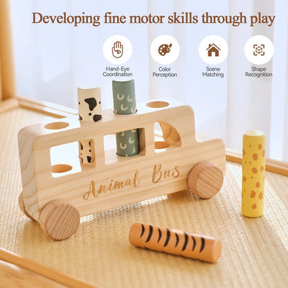 Wooden Push & Bouncing Toy Set
