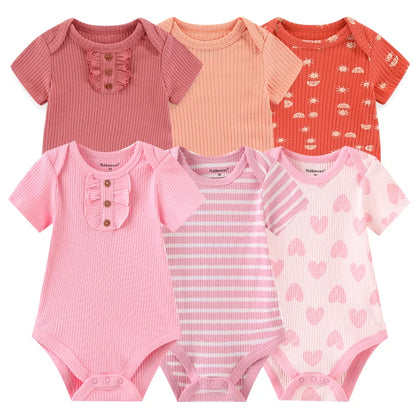 Cute Cartoon & Solid Color Bodysuits for Baby Boys & Girls