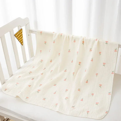Cotton Muslin Swaddle Blanket & Infant Bath Towel (80x80cm)