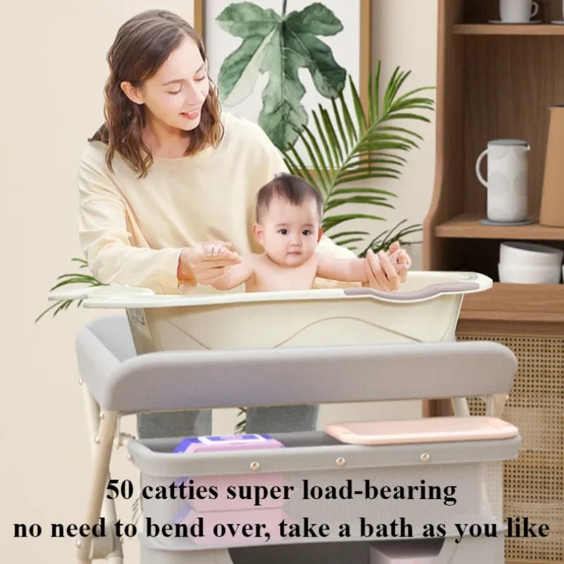 Space-Saving Folding Changing Table & Storage Center