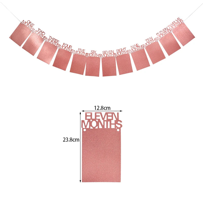 1st Birthday Baby Photo Banner – 12 Month Garland