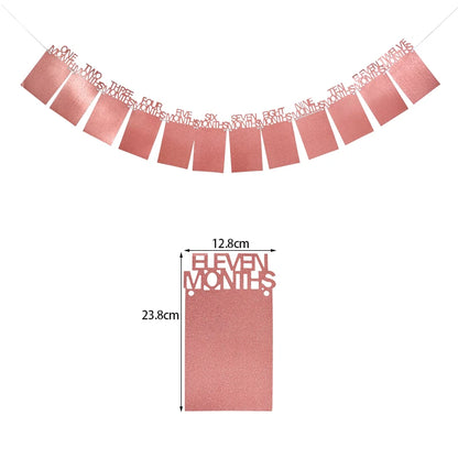 1st Birthday Baby Photo Banner – 12 Month Garland