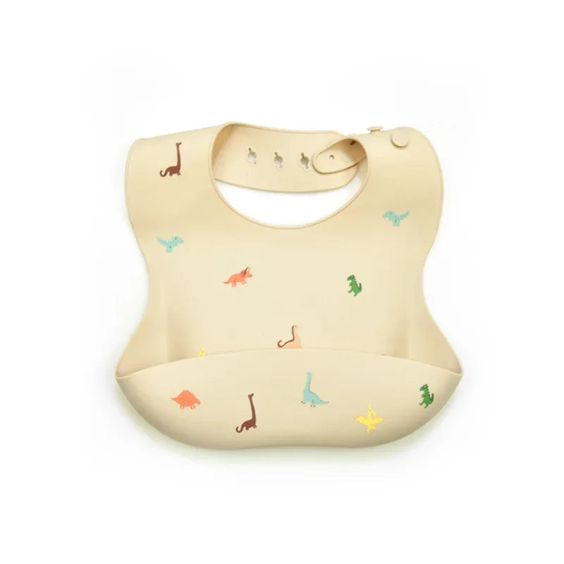 Baby Silicone Bibs, BPA-Free Waterproof Adjustable