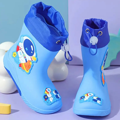 Kids Waterproof Rain Boots (PVC/Rubber, Cartoon Patterns)