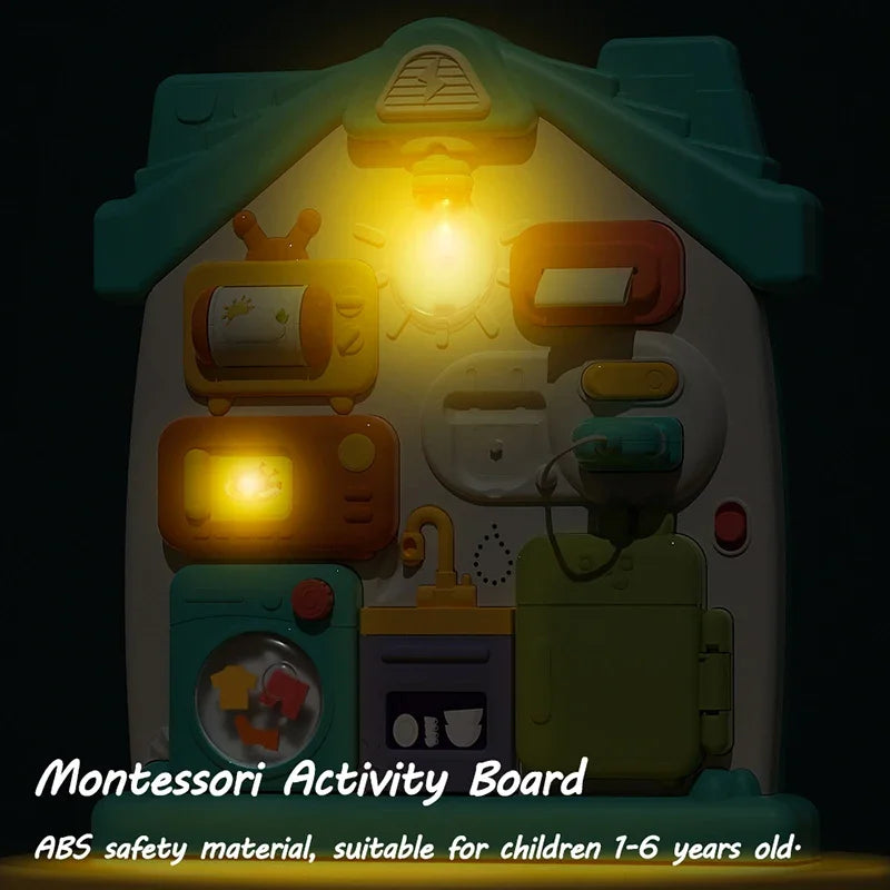Montessori Sensory Busy Board with Lights & Music