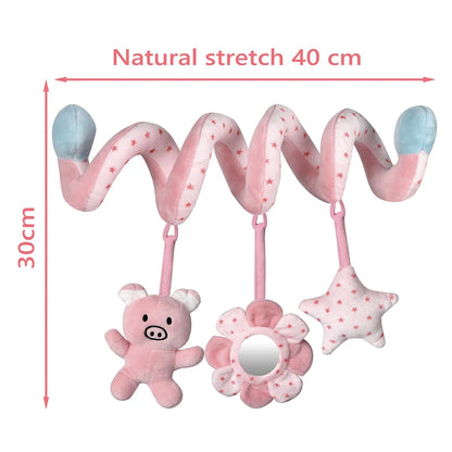 Soft Hanging Mobile with Mirror, Rattles, and Squeaker