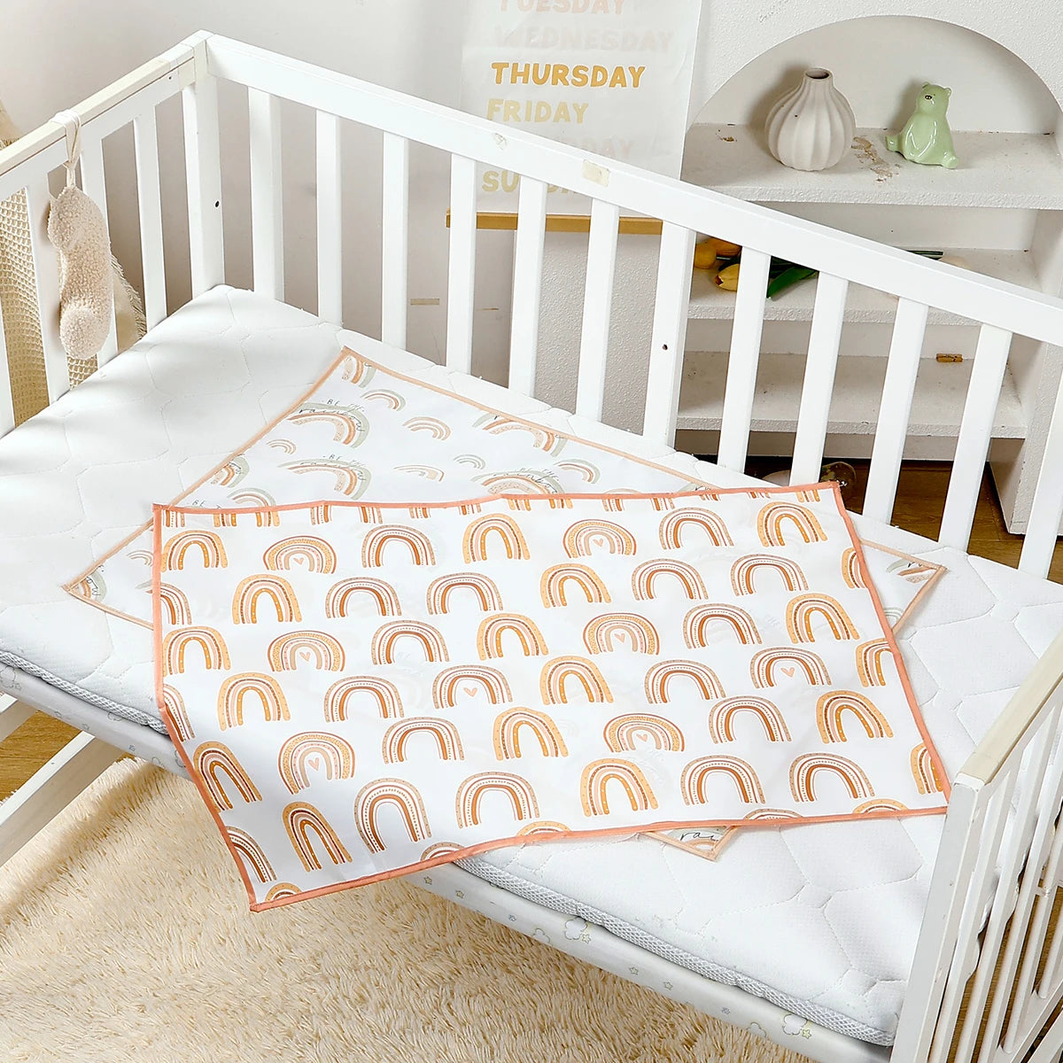 HappyFlute Portable Baby Diaper Changing Mat 50x70cm Soft Washable Polyester Changing Pad Cover Mattress for Babies