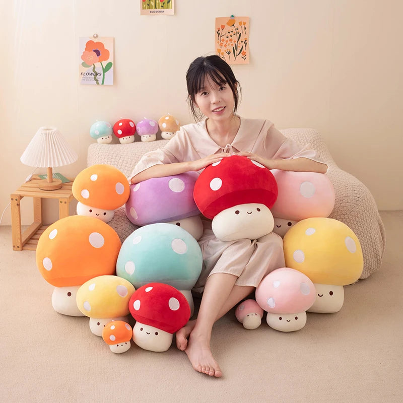 Kawaii Mushroom Plush – Soft Squishy Pillow Toy & Cute Gift for Kids