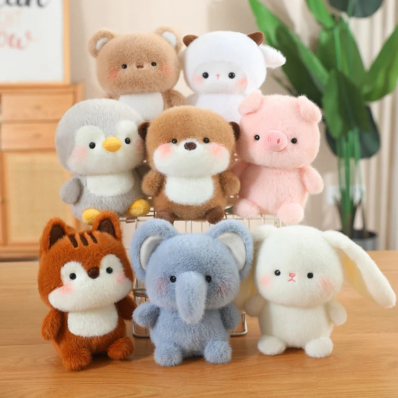 Cute Sitting Animal Plush Dolls: Red Panda, Fox, Sloth & More
