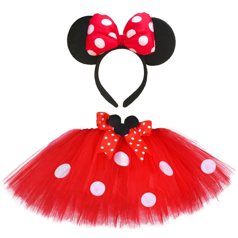 Minnie Mouse Inspired Polka Dot Tutu Skirt for Girls