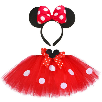 Minnie Mouse Inspired Polka Dot Tutu Skirt for Girls
