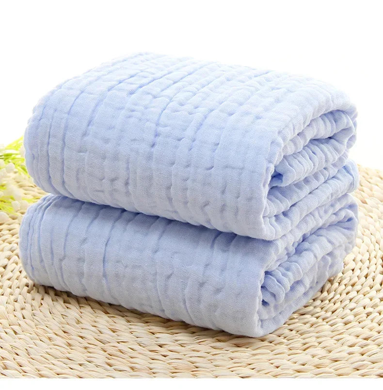 Soft 6-Layer Muslin Baby Bath Towel & Swaddle Wrap